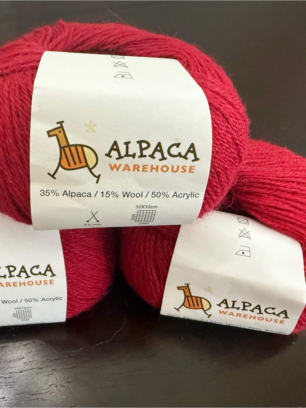 Alpaca Warehouse Red Alpaca Blend Yarn - 3 Balls